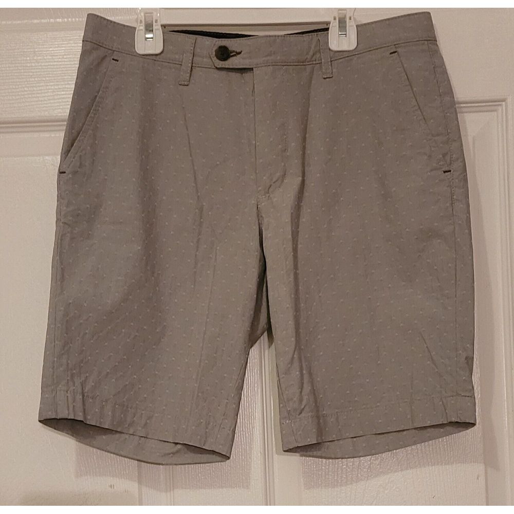 Ted Baker London   Gray 9" Flat‎ Front Cotton Shorts Size 30